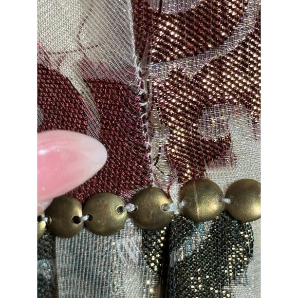 NEW Defects Free People Shimmering Champagne Paisley Mini Dress Sz 4 Green Red - Picture 13 of 13